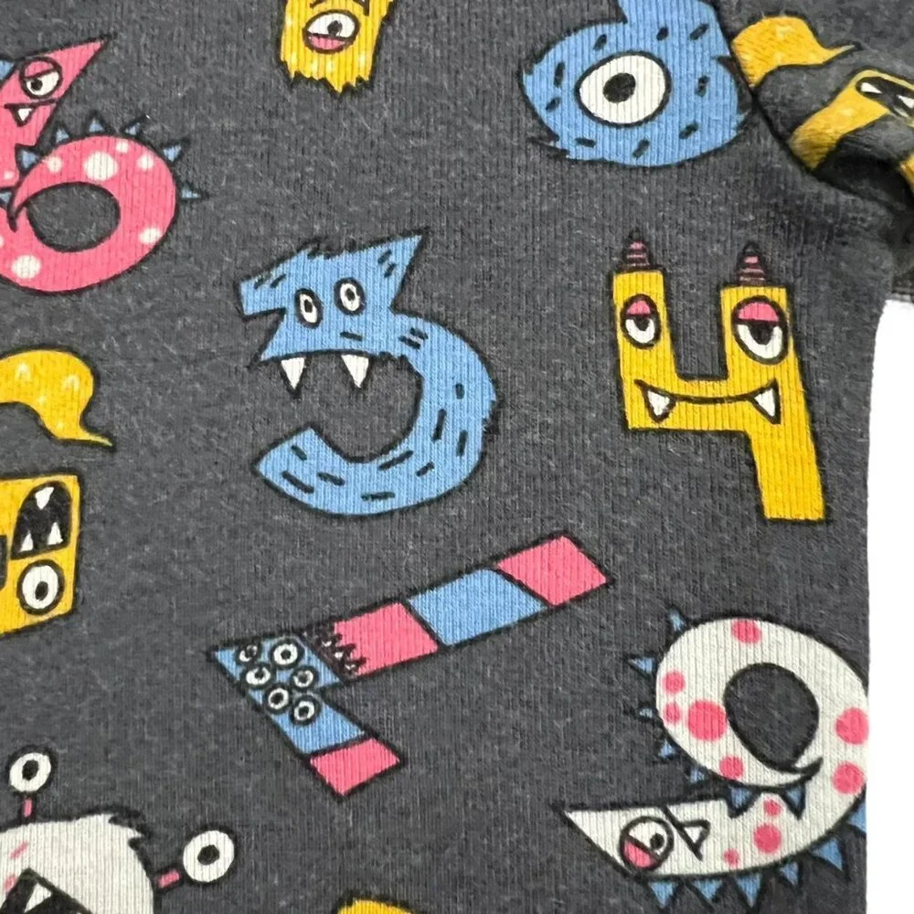 Old Navy 3T Animated Monster Numbers Footie Pajamas